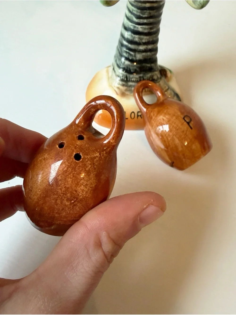 Mid century 1950s vintage Florida tourist salt & pepper shakers made in japan